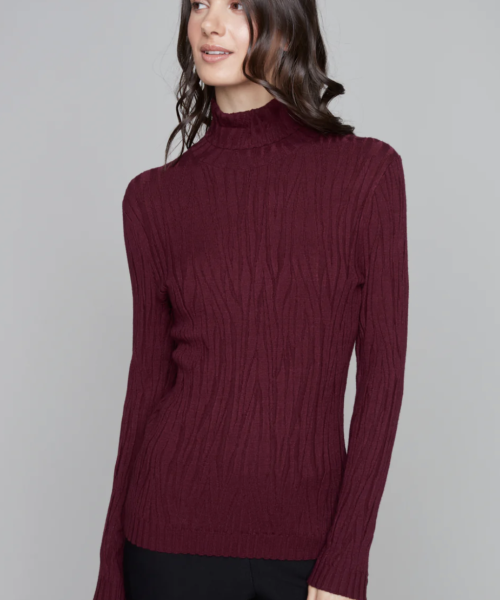 Jacquard Stretch Turtleneck